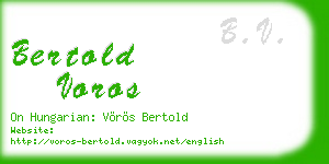 bertold voros business card
